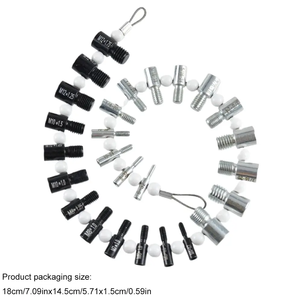 Inch & Metric Thread Tester 23 Inch & 21 Metric Sizes Bolt 44 Male/Female Gauges Inch & Metric Bolt Nut Screw Thread Checker