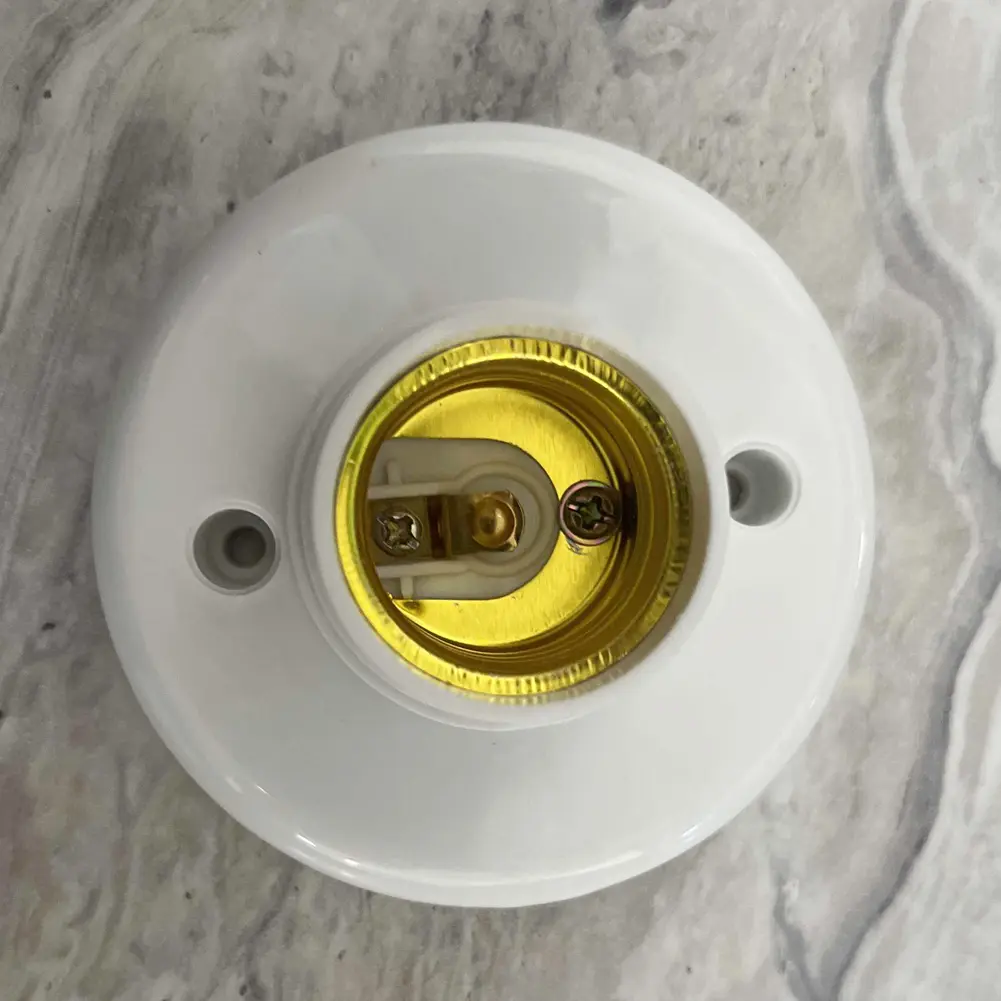 50Pcs E27 Screw Cap Socket White Gold Ceiling Light Lamp Bulb Fixing Base Stand Light Bulb Holder Lamp Socket For Home 220V