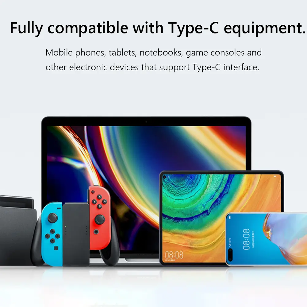 PD100W Fast Charging Cable USB-C 3.1 Gen2 10Gbps Data Sync Cord 4K HD Projection Cable Type-C Male to Male Cable For Switch PC