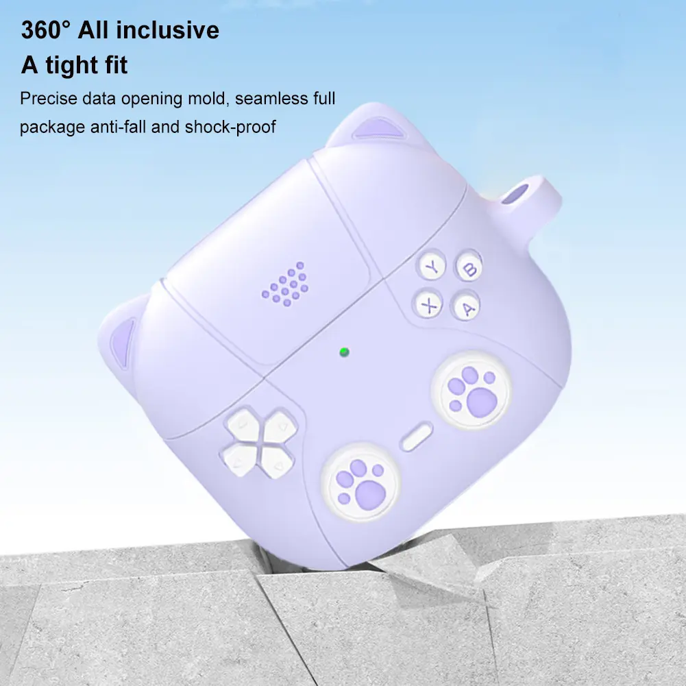 Silicone Earphones Case Protective Cover Front LED Visible Protective Case Shockproof Protector Cover for Apple Airpods 4 (2024)