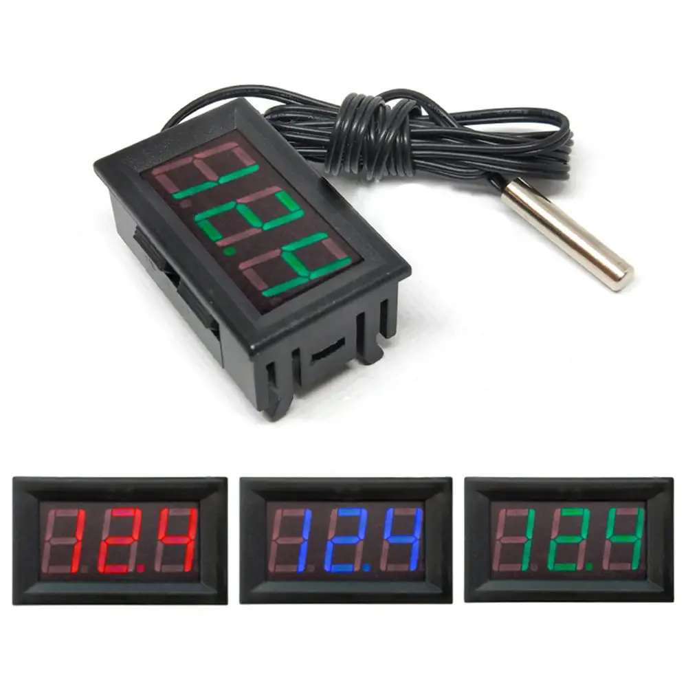 0.56inch LED Digital Thermometer Tester Panel Gauge DC 5-12V Thermometer Sensor with Sensors Probe Thermometer Gauge