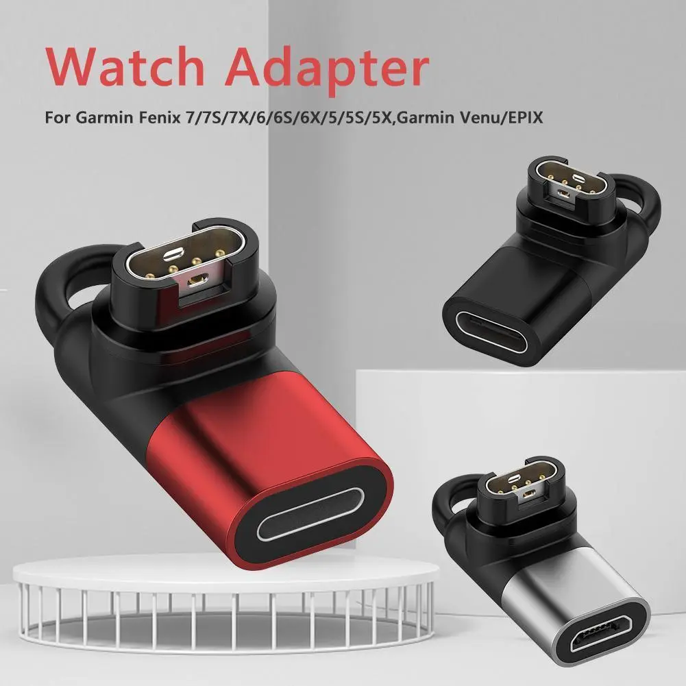 Watch Power Charger Cable Connector Adapter for Garmin Fenix 7/7S/7X/6/6S/6X Micro USB/Type-C/IOS Watch Charging Converter