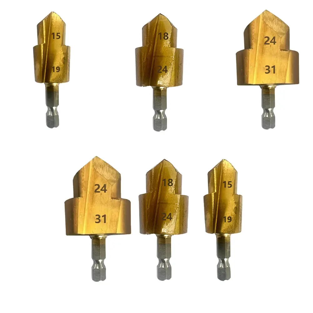 6.35mm Hexagonal Shank Step Drill Full Open Process Stepped Drill Bit Water Pipe Expansion Drill Bit Water Pipe Connection Tool