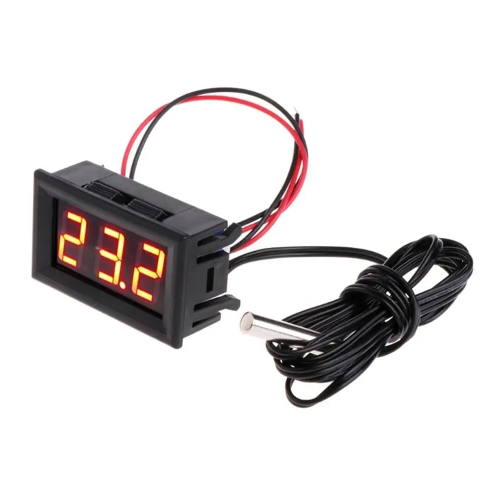 0.56inch LED Digital Thermometer Tester Panel Gauge DC 5-12V Thermometer Sensor with Sensors Probe Thermometer Gauge