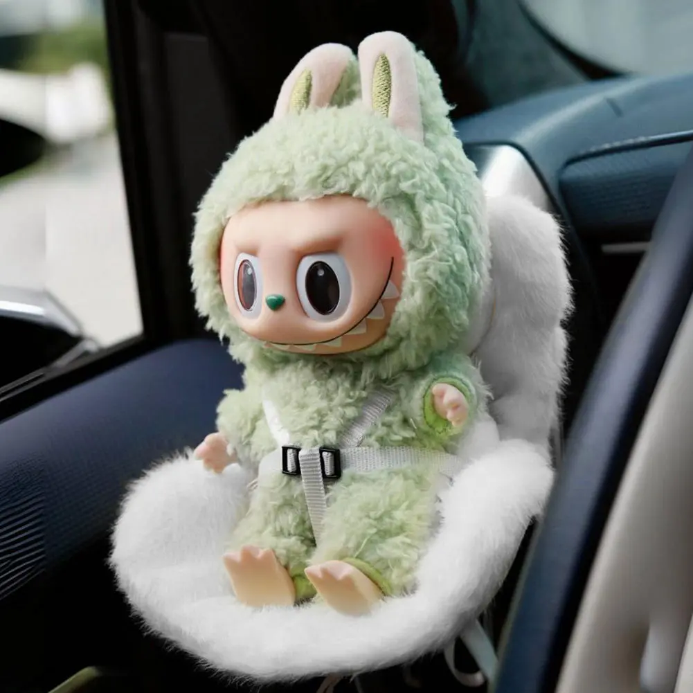Mini Plush Doll Safety Seat Soft Kawaii Doll Seat Car Ornament Doll Safety Seat Car Interior Decoration for 17cm Cute Doll