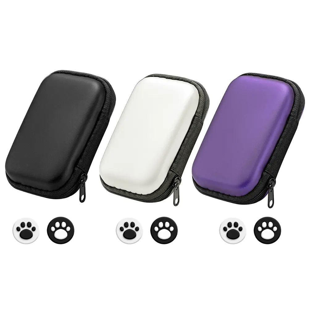 EVA Portable Storage Bag Shockproof with 2 Joystick Caps Retro Handheld Game Console Carrying Bag Waterproof for Miyoo Mini Plus
