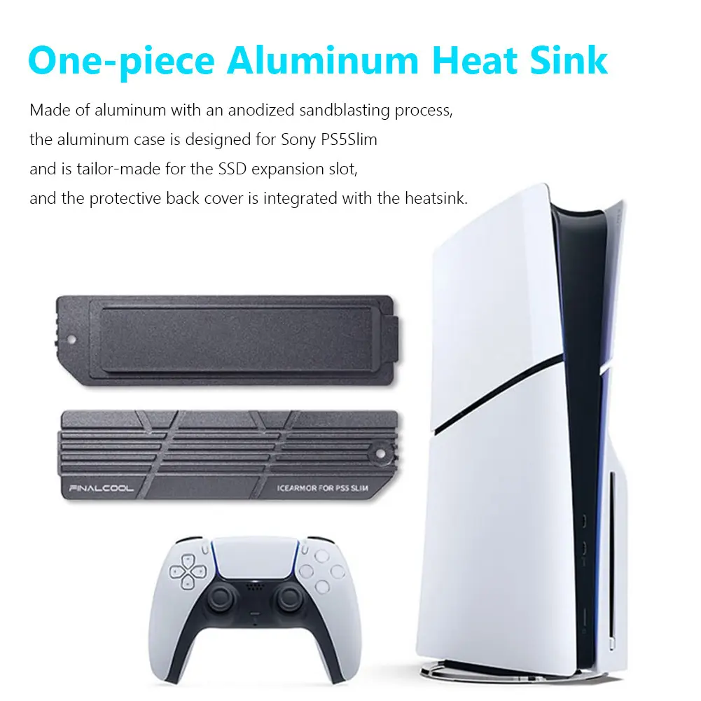 For PS5 Slim SSD Heatsink with Thermal Pads Cooling Accessories Kit SSD Cooling Mounting Kit for 2280 M.2 NVMe SSD