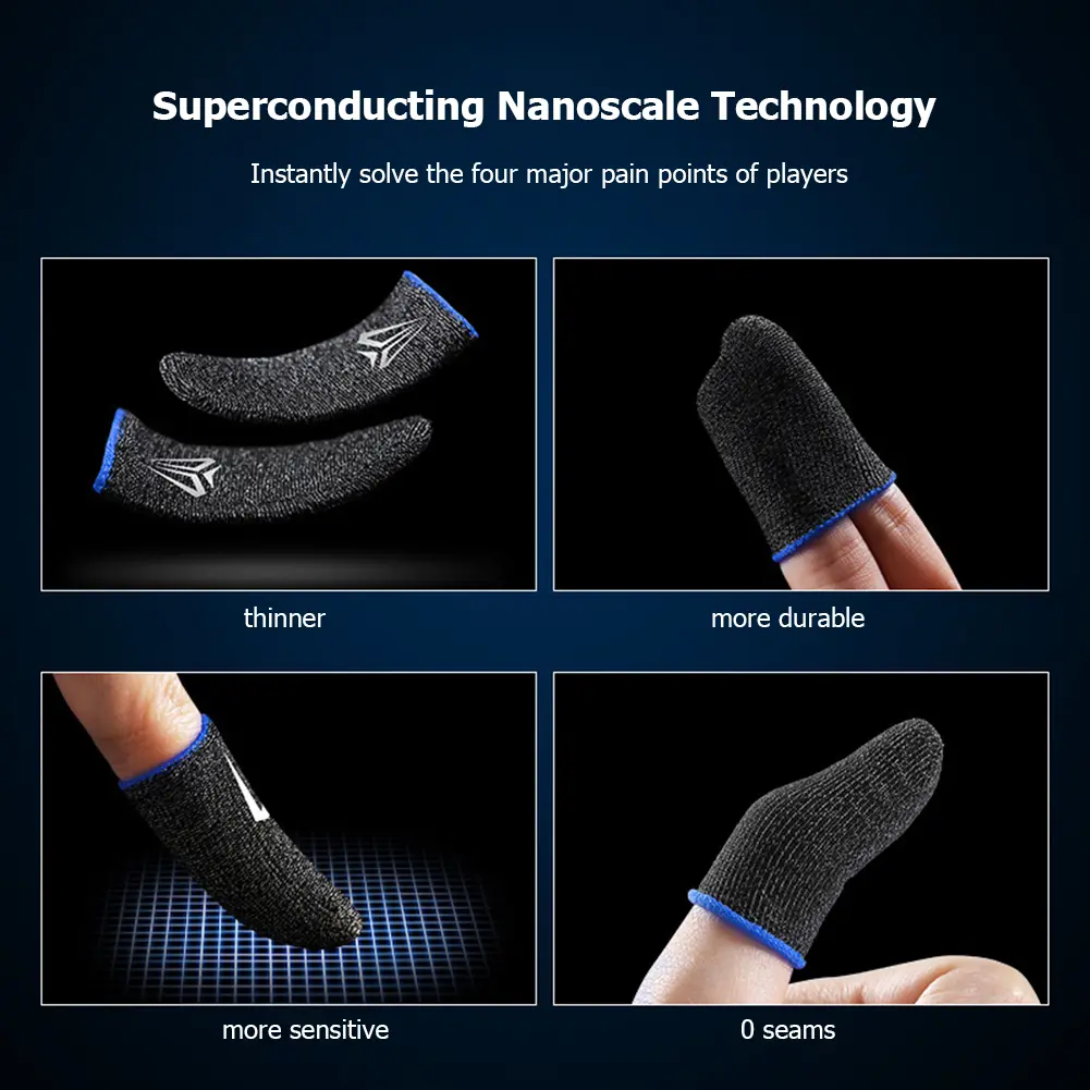 1-5Pairs Gaming Finger Sleeve for PUBG Breathable Sweatproof Fingertip Cover