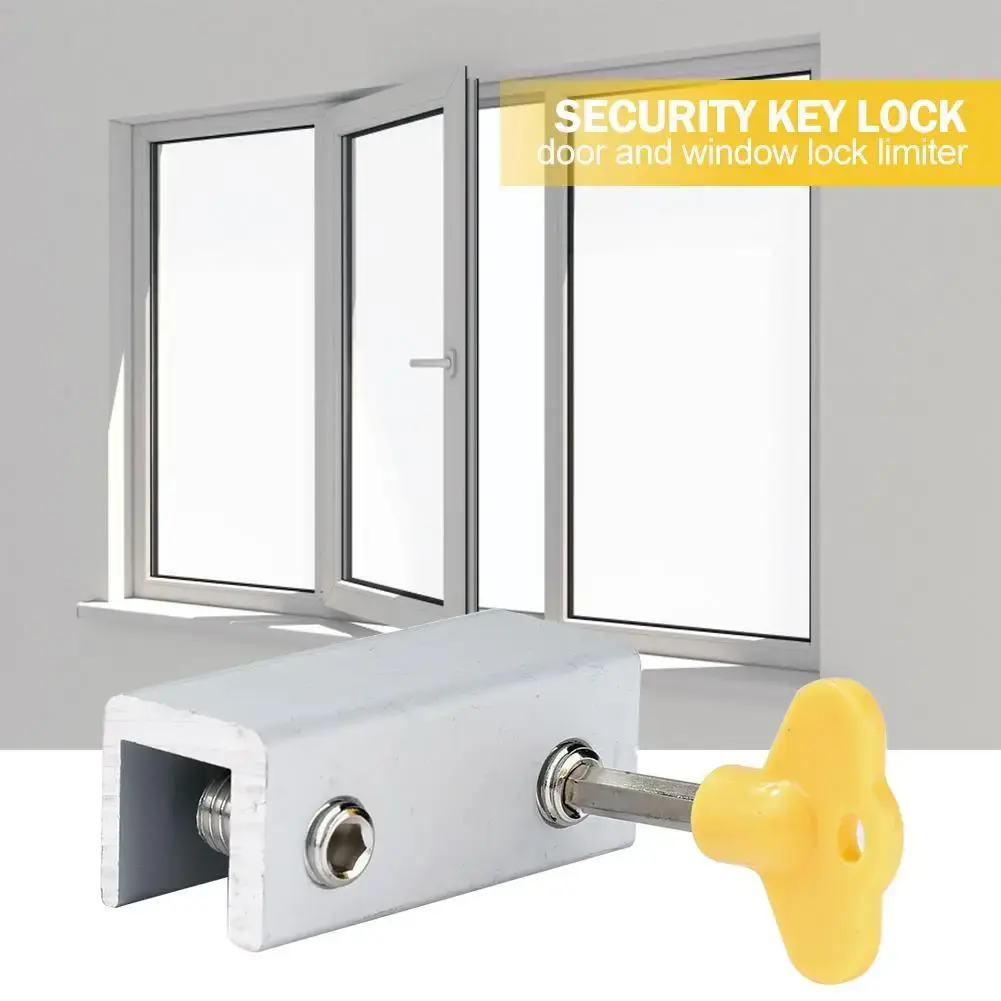 1-10Pcs Door Window Lock Restrictor Sliding Sash Stopper Cabinet Lock Strap Door Security Anti-theft Lock Baby Safety Doors Lock