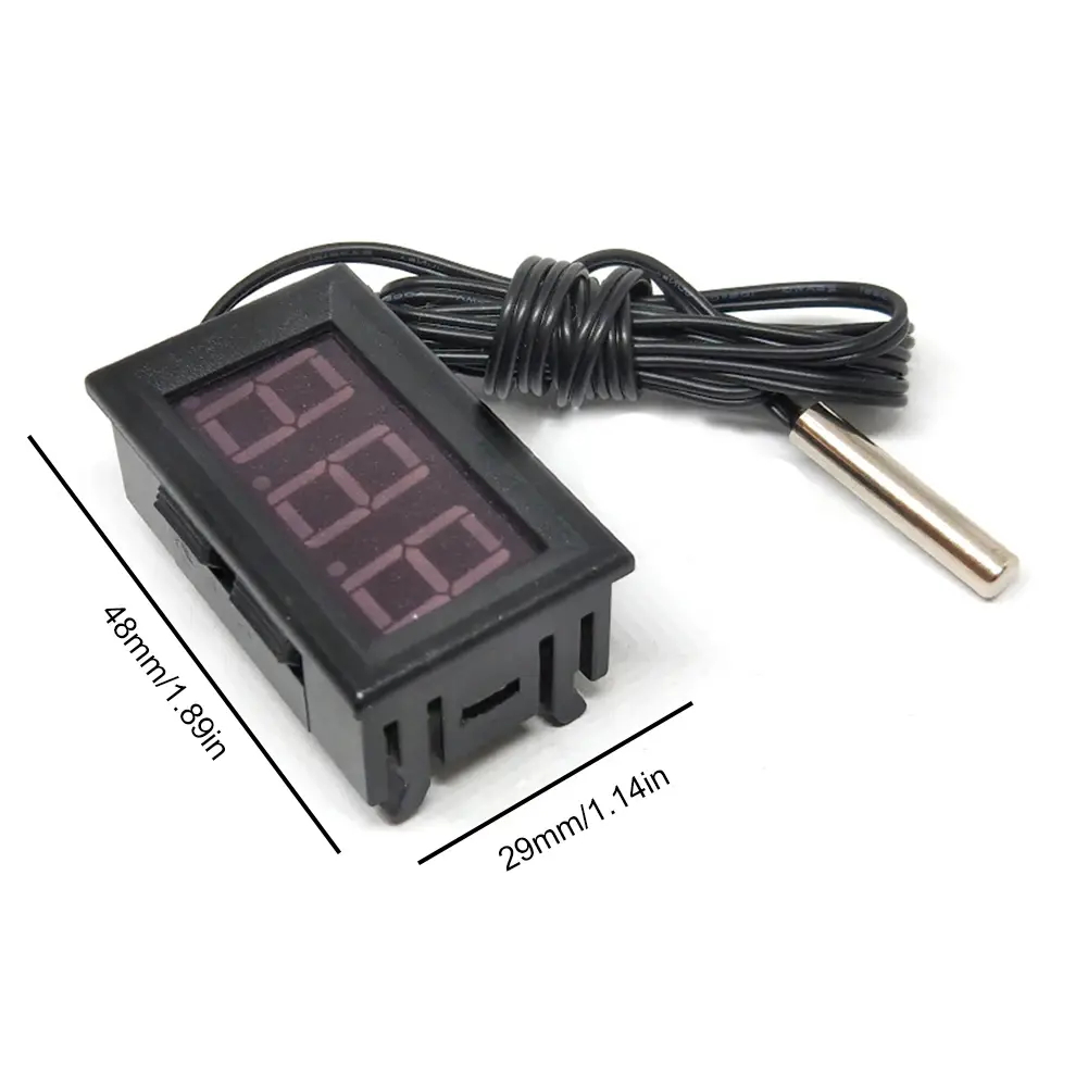 0.56inch LED Digital Thermometer Tester Panel Gauge DC 5-12V Thermometer Sensor with Sensors Probe Thermometer Gauge
