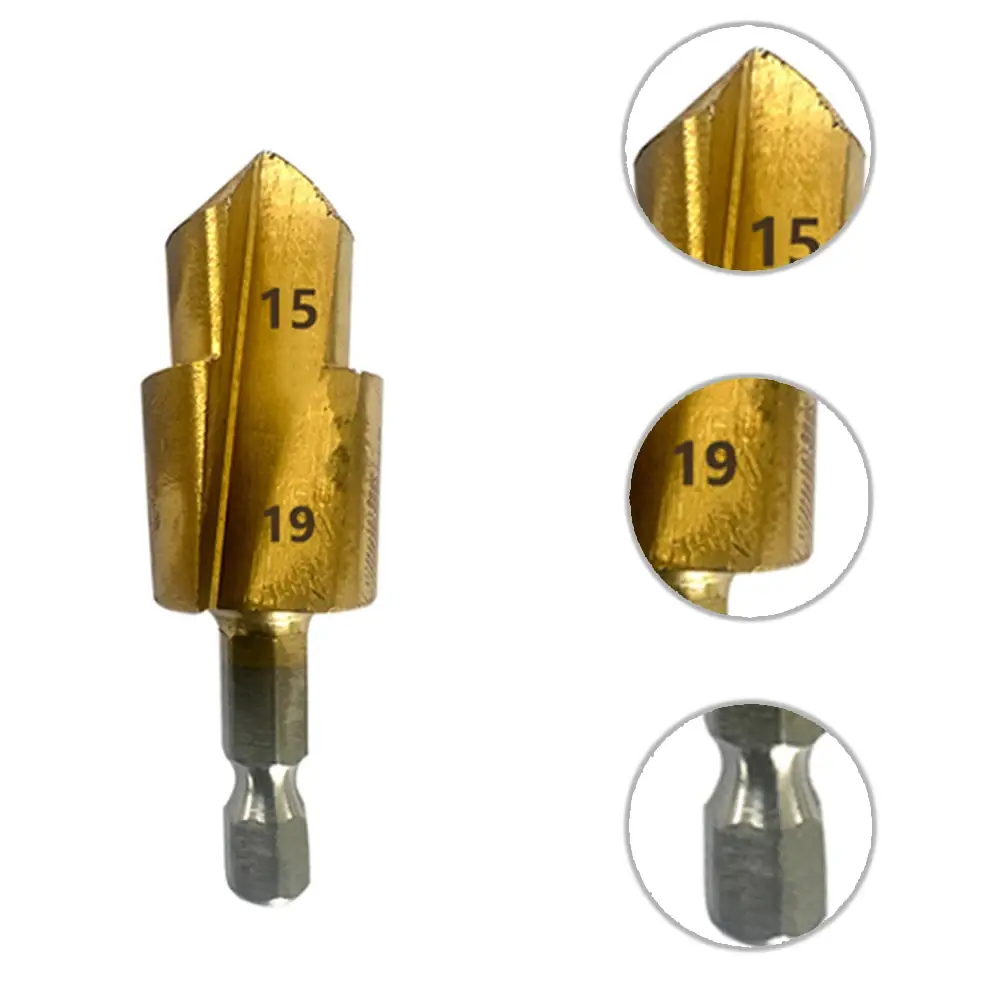 6.35mm Hexagonal Shank Step Drill Full Open Process Stepped Drill Bit Water Pipe Expansion Drill Bit Water Pipe Connection Tool