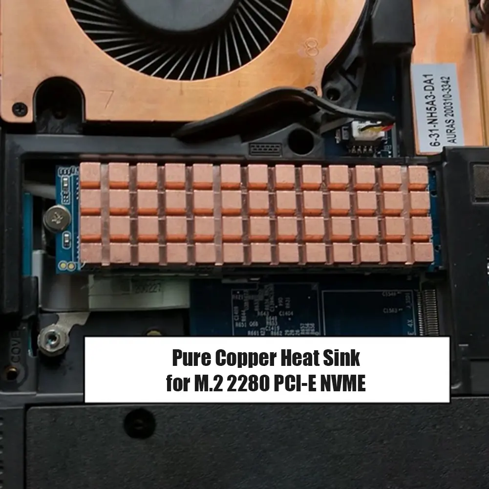PC Notebook SSD Heat Sink for M.2 2280 PCI-E NVME with Thermal Pad Heatsink Computer Cooler Copper Radiator