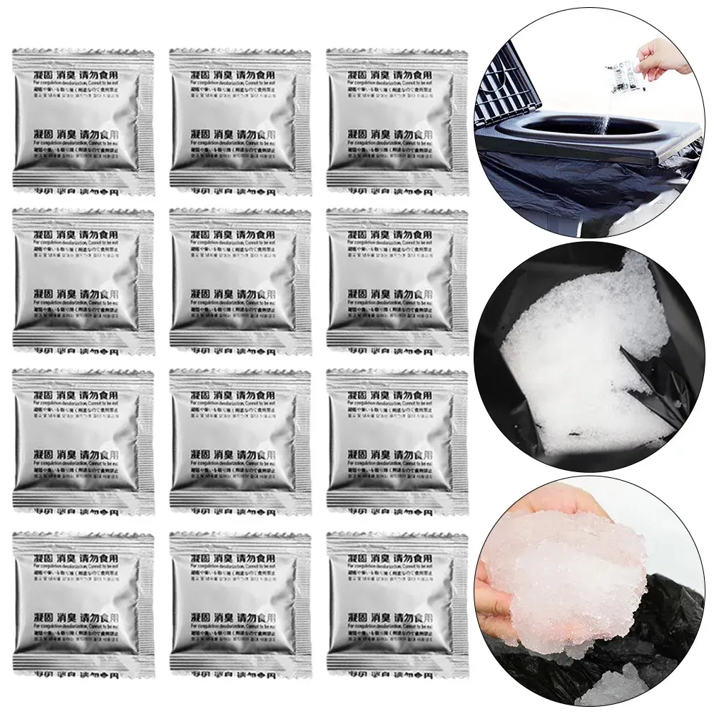 120PCS Poo Powder Camping Toilet Chemicals Poo Gel Liquid Waste Gelling Deodorizing Powder Eco Absorbent Gel for Camping Toilet