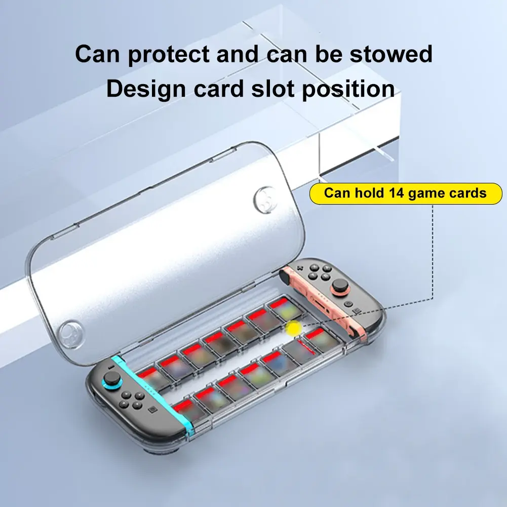 For Switch 2 Handle Storage Box Transparent Anti-scratch Clear Protector Shell with Game Card Slots For Switch 2 Joy-cons Handle