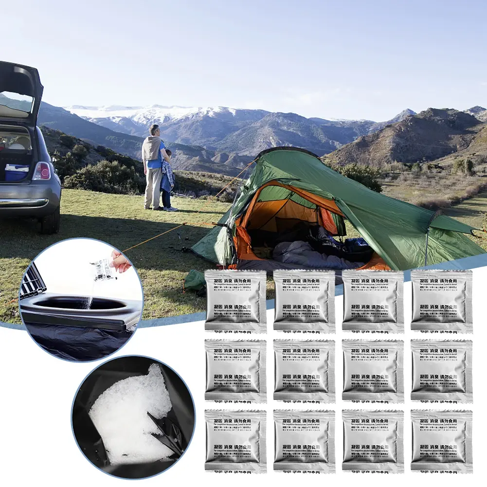 120PCS Poo Powder Camping Toilet Chemicals Poo Gel Liquid Waste Gelling Deodorizing Powder Eco Absorbent Gel for Camping Toilet