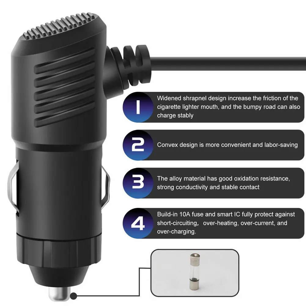 120W Car Cigarette Lighter Socket 12V Cigarette Lighter Splitter USB Charger Plug Cigarette Lighter Power Socket for iPhone iPad