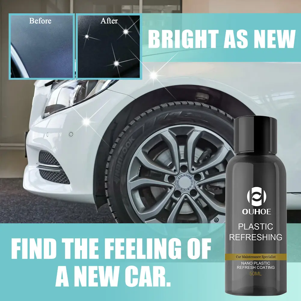 30ml/50ml Car Plastic Restorer Dustproof Car Protectant Cleaning Rainproof Renovation Agent Repair Automotive Interior Cleaning
