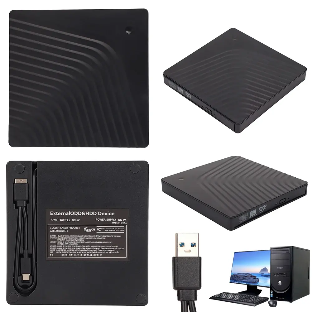 USB 3.1 Type C External CD DVD Drive Optical Disk Drive RW DVD CD Writer Drive For Laptop Desktop PC DVD Burner