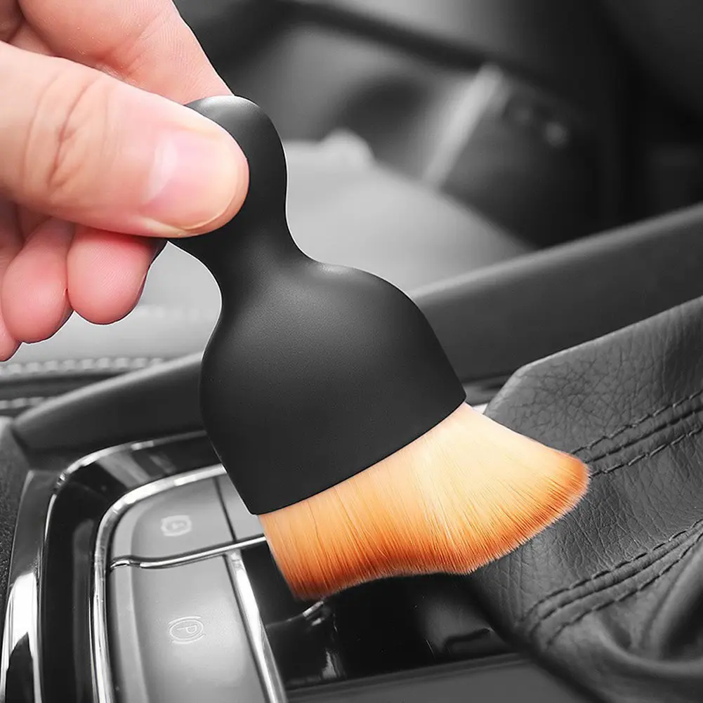 Auto Interior Dust Brush Nano Fiber Car Detailing Brush Center Console Cleaning Brush for Air Conditioner Vents Leather Computer