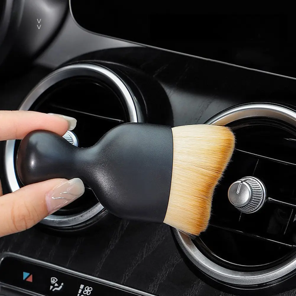 Auto Interior Dust Brush Nano Fiber Car Detailing Brush Center Console Cleaning Brush for Air Conditioner Vents Leather Computer