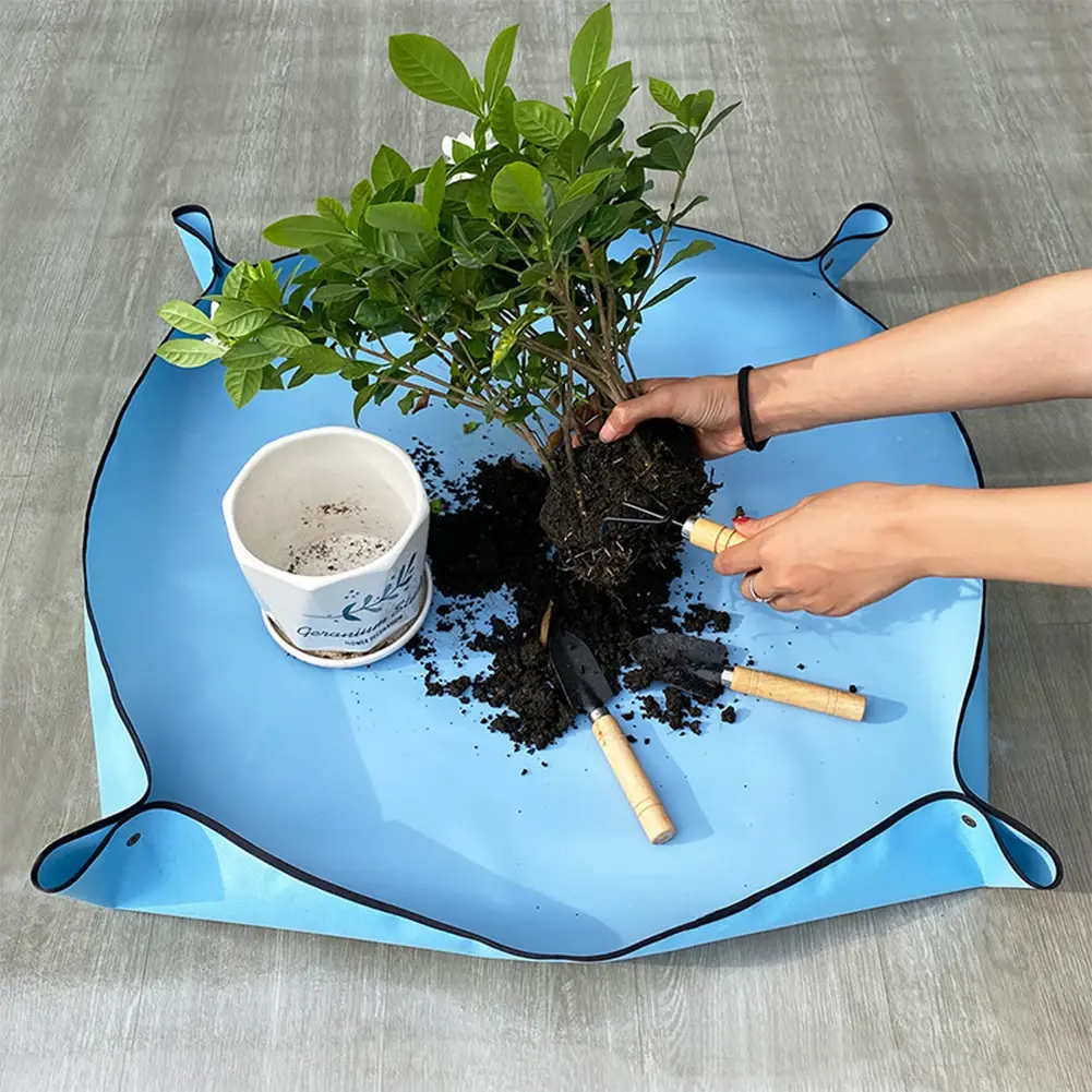 Planting Mat 30cm-100cm Gardening Potting Pad Foldable Garden Plant Flower Pot Flower Pots Transplanting Mats Waterproof Potting