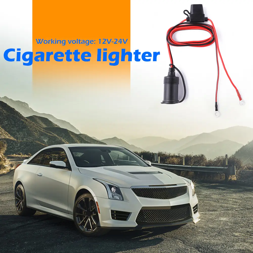 Cigarette Lighter Socket  Classic Delicate DC 12-24V Car Motorcycle Truck Cigarette Lighter Socket with In-line Fuse
