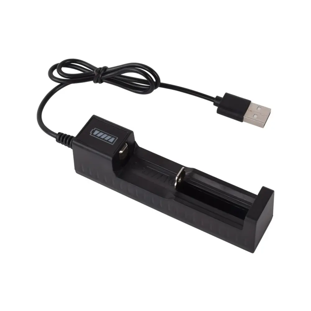 1 Slot Charger USB Fast Charge LED Display for 16340 14500 18650 26650 3.7V Rechargeable Lithium Battery