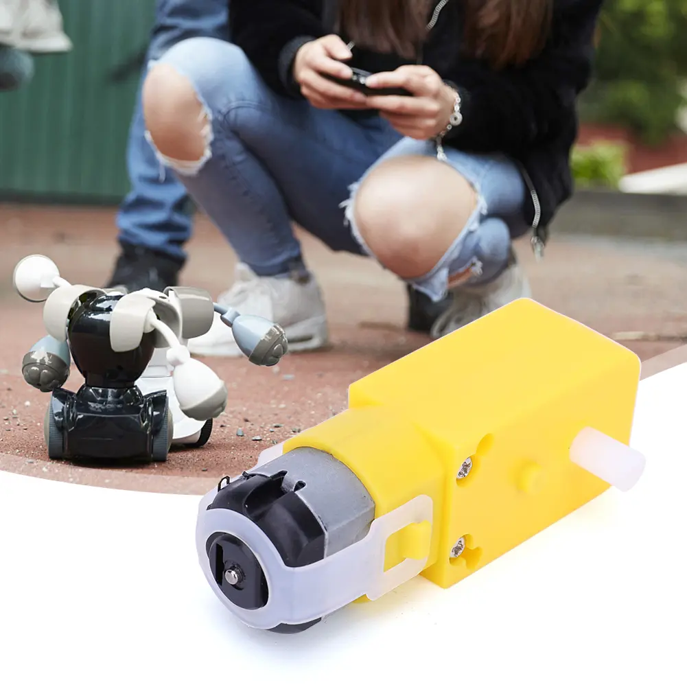Dual Shaft Geared Motor Gearmotor Install EMC Gearbox Motor Smart Car Chassis Four Drive Car Motor for DIY Smart Car Robot