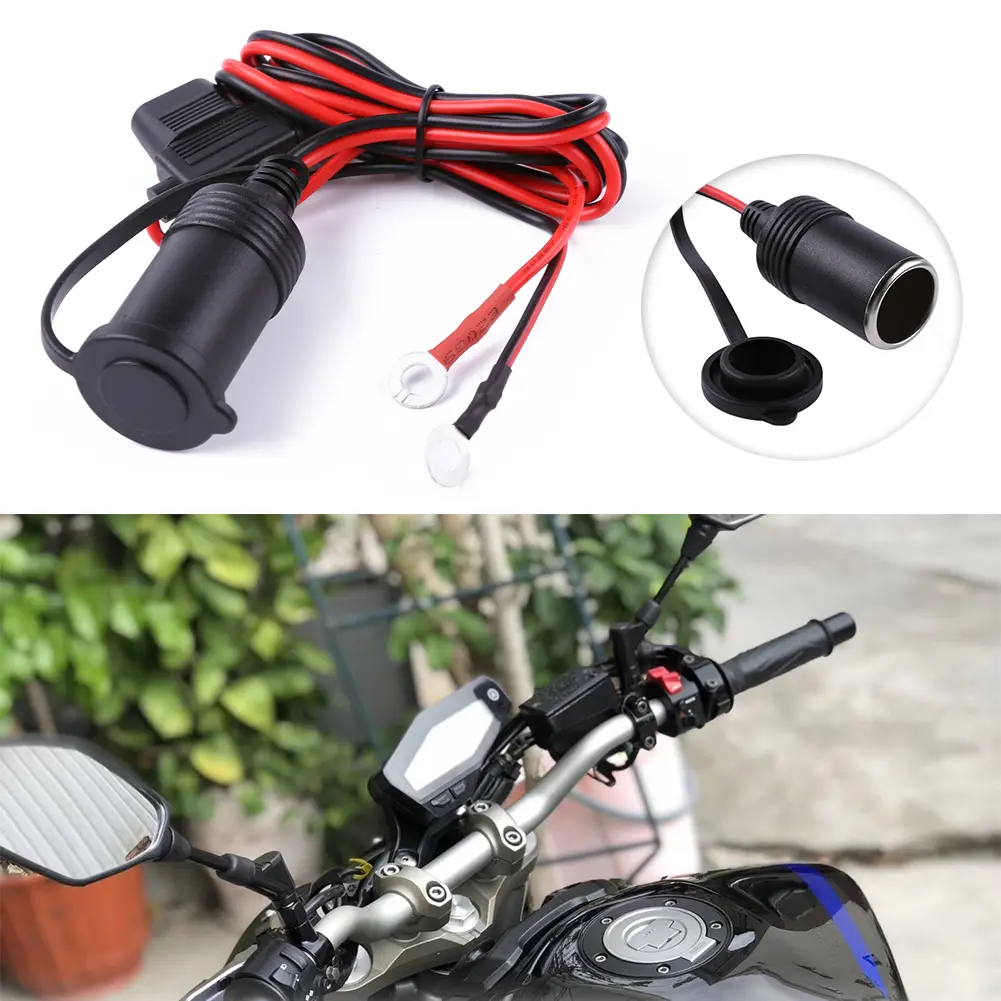 Cigarette Lighter Socket  Classic Delicate DC 12-24V Car Motorcycle Truck Cigarette Lighter Socket with In-line Fuse