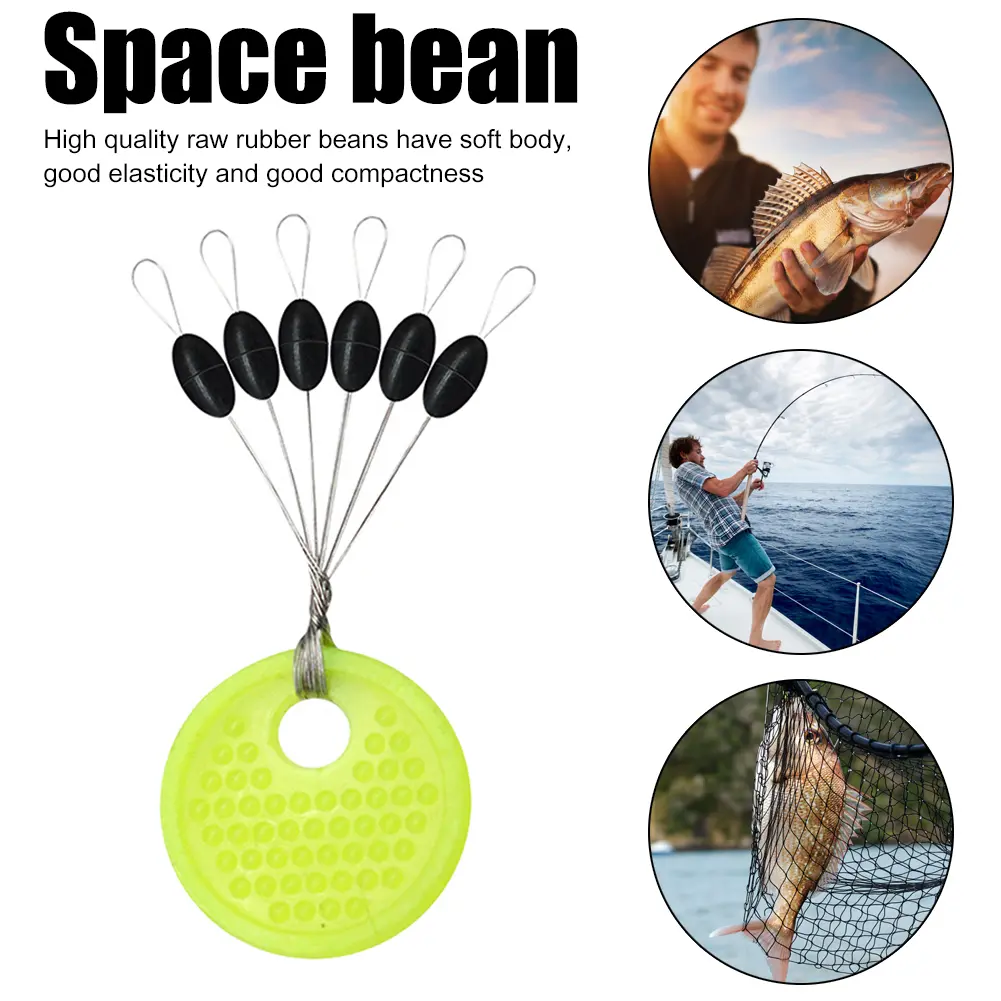 60pcs 10 Group Rubber Space Beans Resistance Stopper Line Vertical Beans