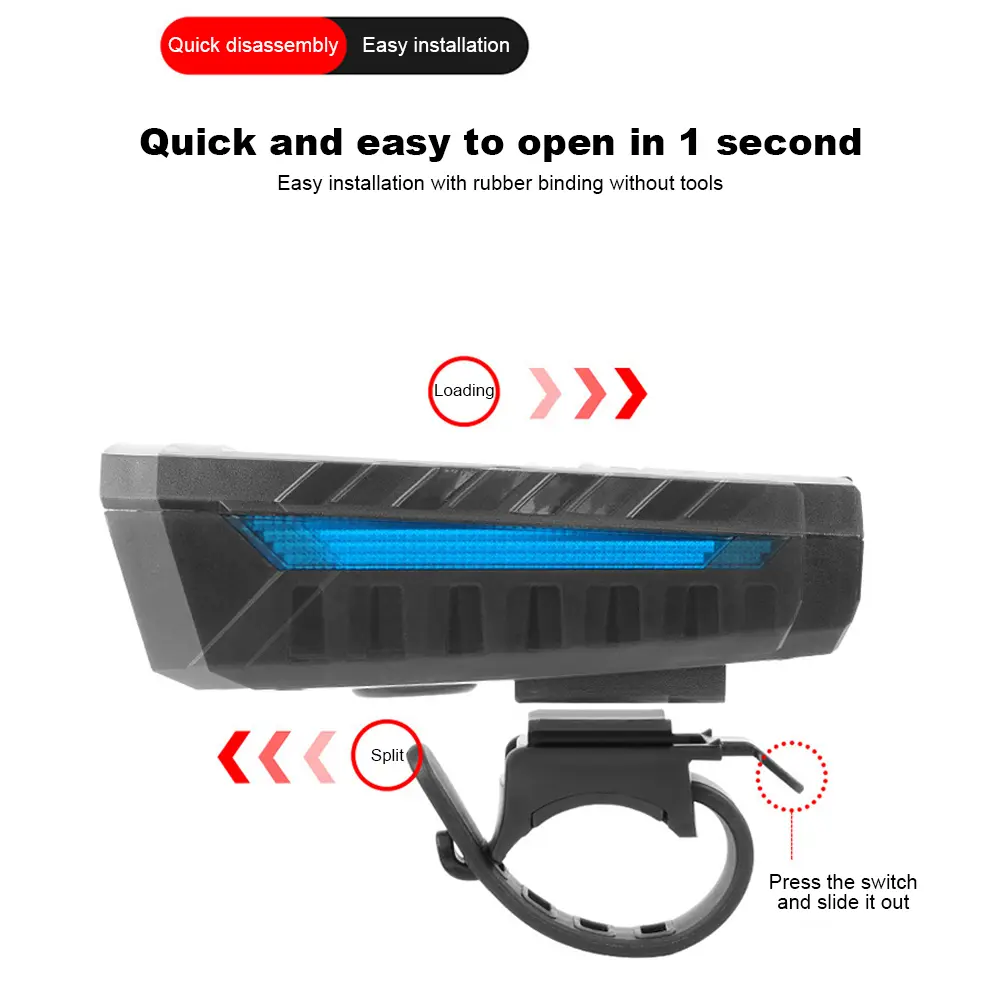 Solar Power Bike Front Light USB Rechargeable MTB Road Bike Front Lamp 2400mAh High Beam Bicycle Flashlight Bicycle Accessories