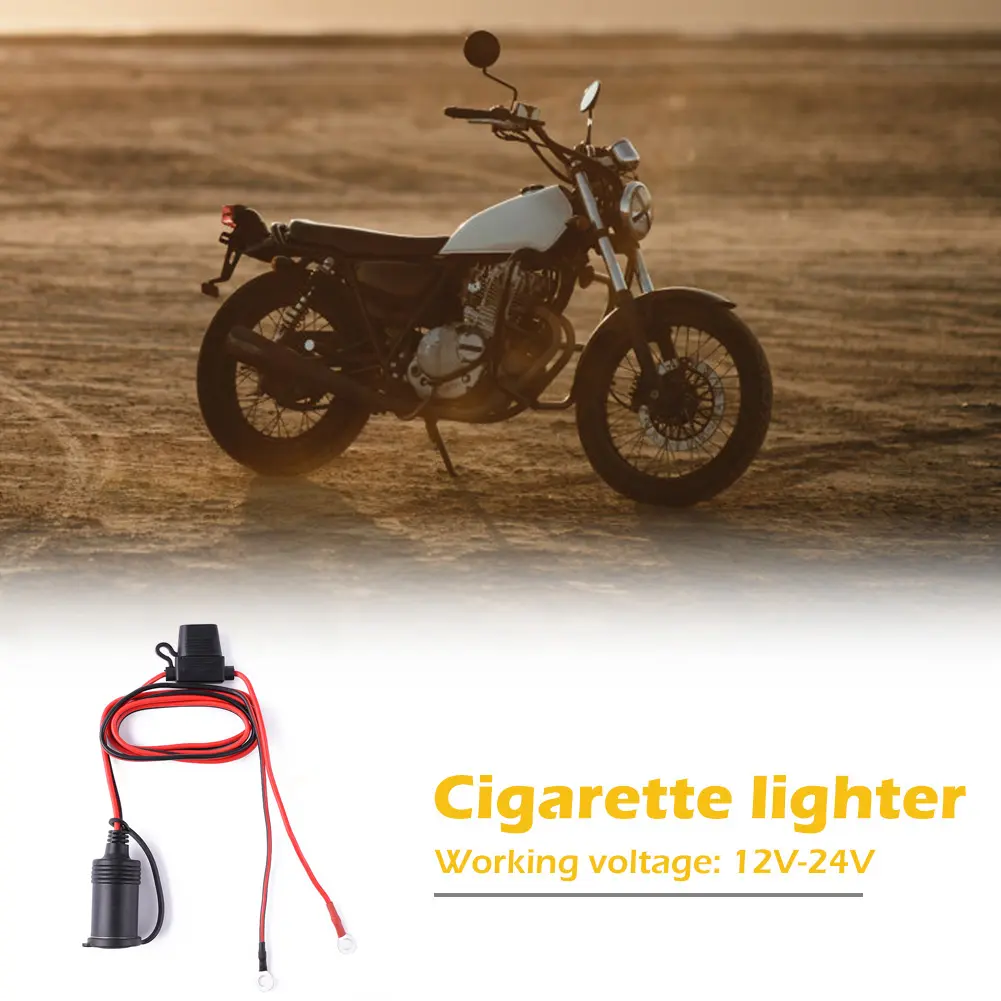 Cigarette Lighter Socket  Classic Delicate DC 12-24V Car Motorcycle Truck Cigarette Lighter Socket with In-line Fuse