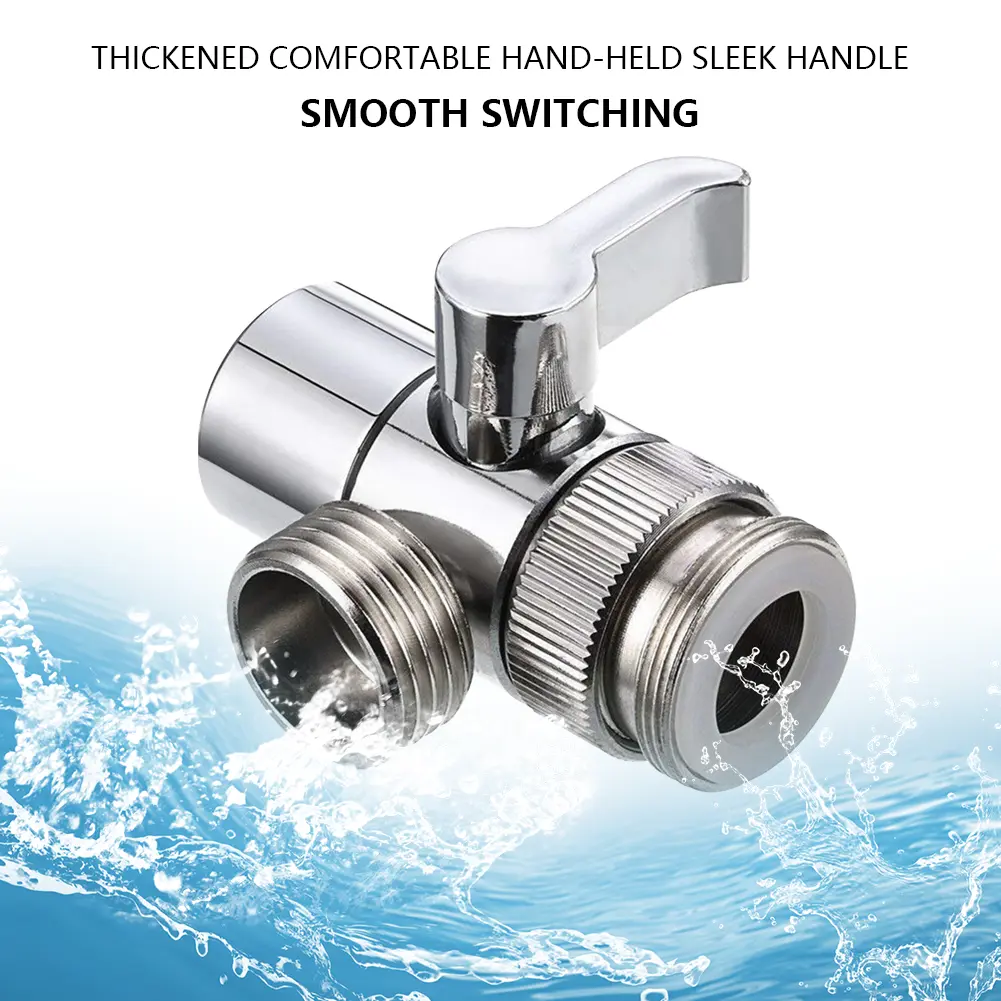 3 Way Sink Splitter Diverter Valve Copper Water Tap Connector Easy-to-Install Faucets Water Separator for Shower/Sink/Washbasin