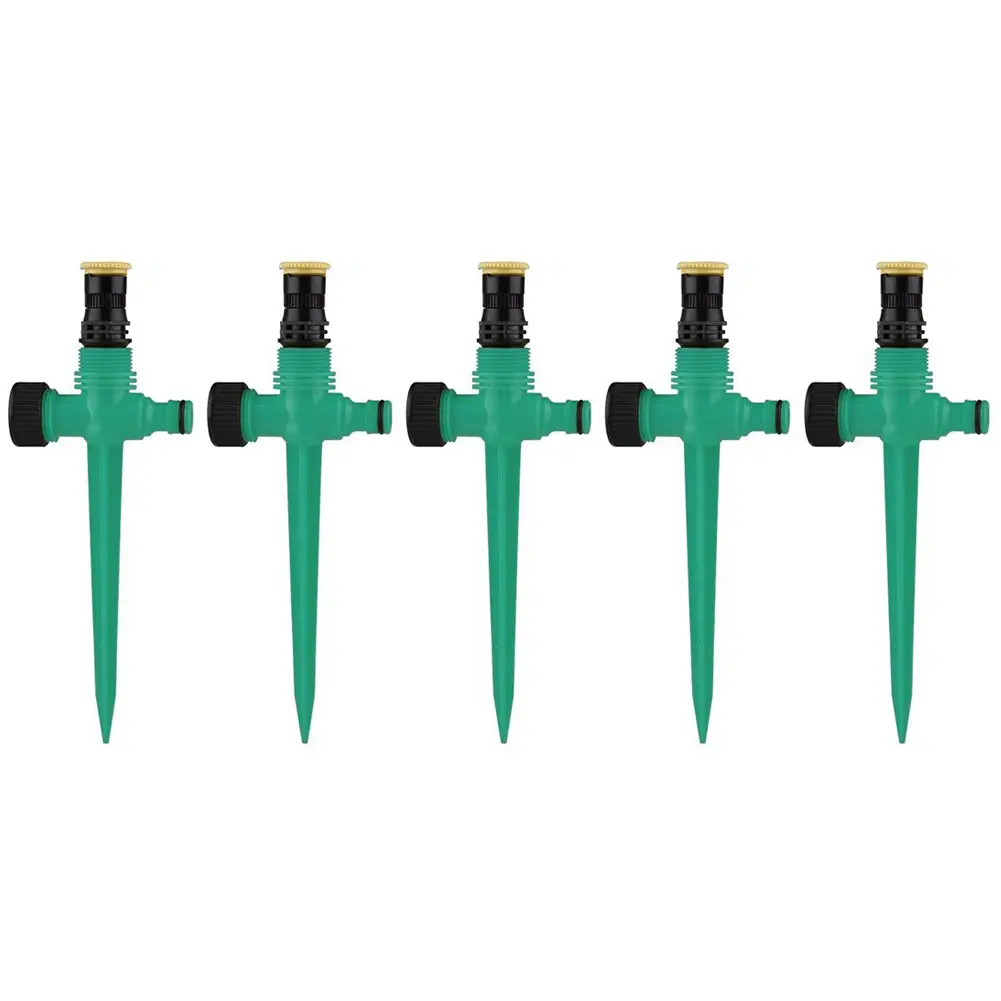 5pcs Auto Irrigation System 360 Degree Rotation Irrigation Watering Sprinkler Corrosion Resistant for Garden Lawn