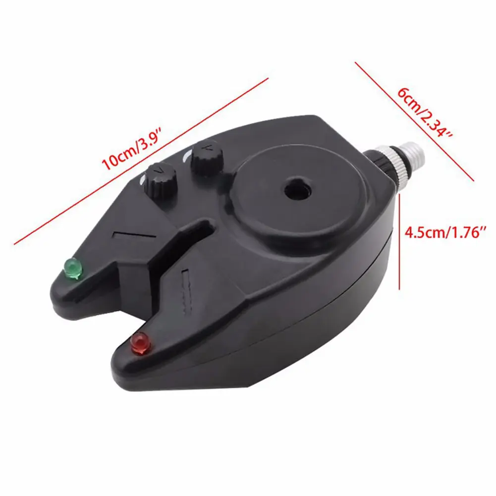 Fishing Bite Alarm with LED Lights Adjustable Sound Volume Fishing Bite Sound Alarm Portable for Daytime Night Fishing
