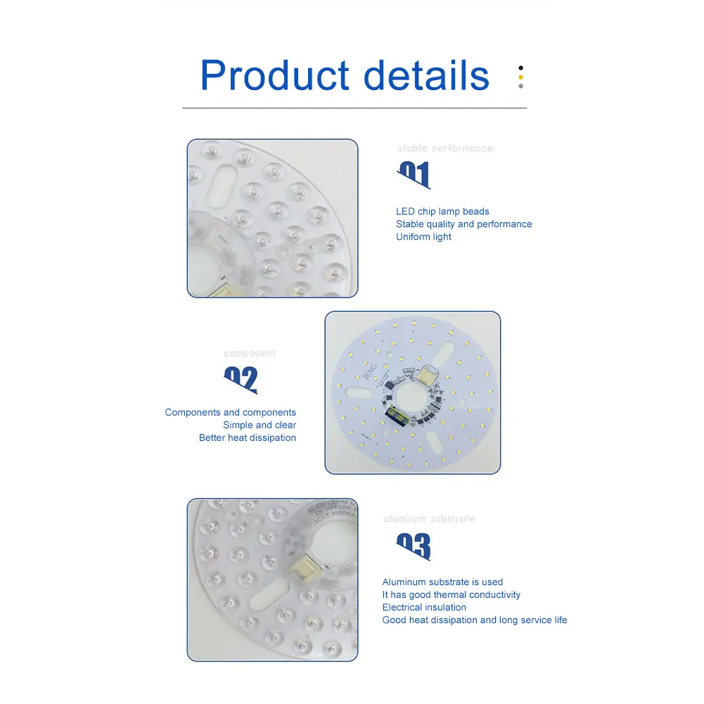 3.9/4.9/6.2 Inch 15/18/24W Ceiling Flush Light Replacement Panel CRI90 Pendant Light Round Panel Flush Mount Ceiling Light Panel