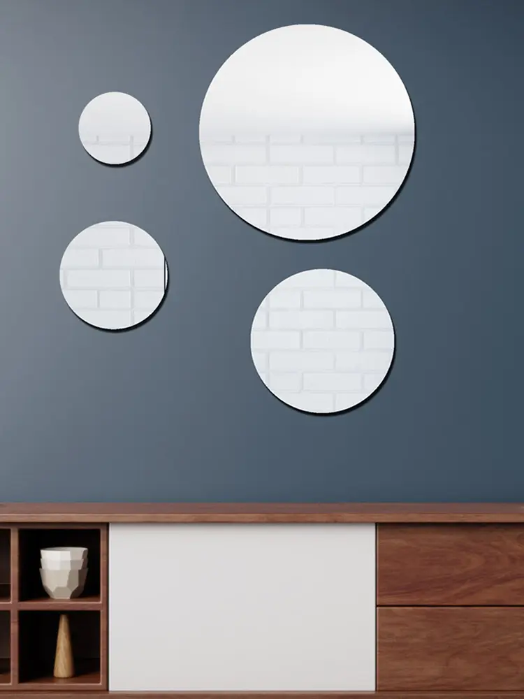 Acrylic Mirror Stickers Self Adhesive Wall Decor Stickers Decorative Small Circle Mirror Decals DIY for Home Art Room Bedroom