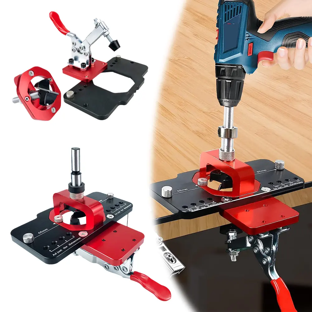 35mm Concealed Hinge Drilling Jig Woodworking Hole Drilling Guide Locator Plastic Hole Opener Template Door Cabinets Installatio