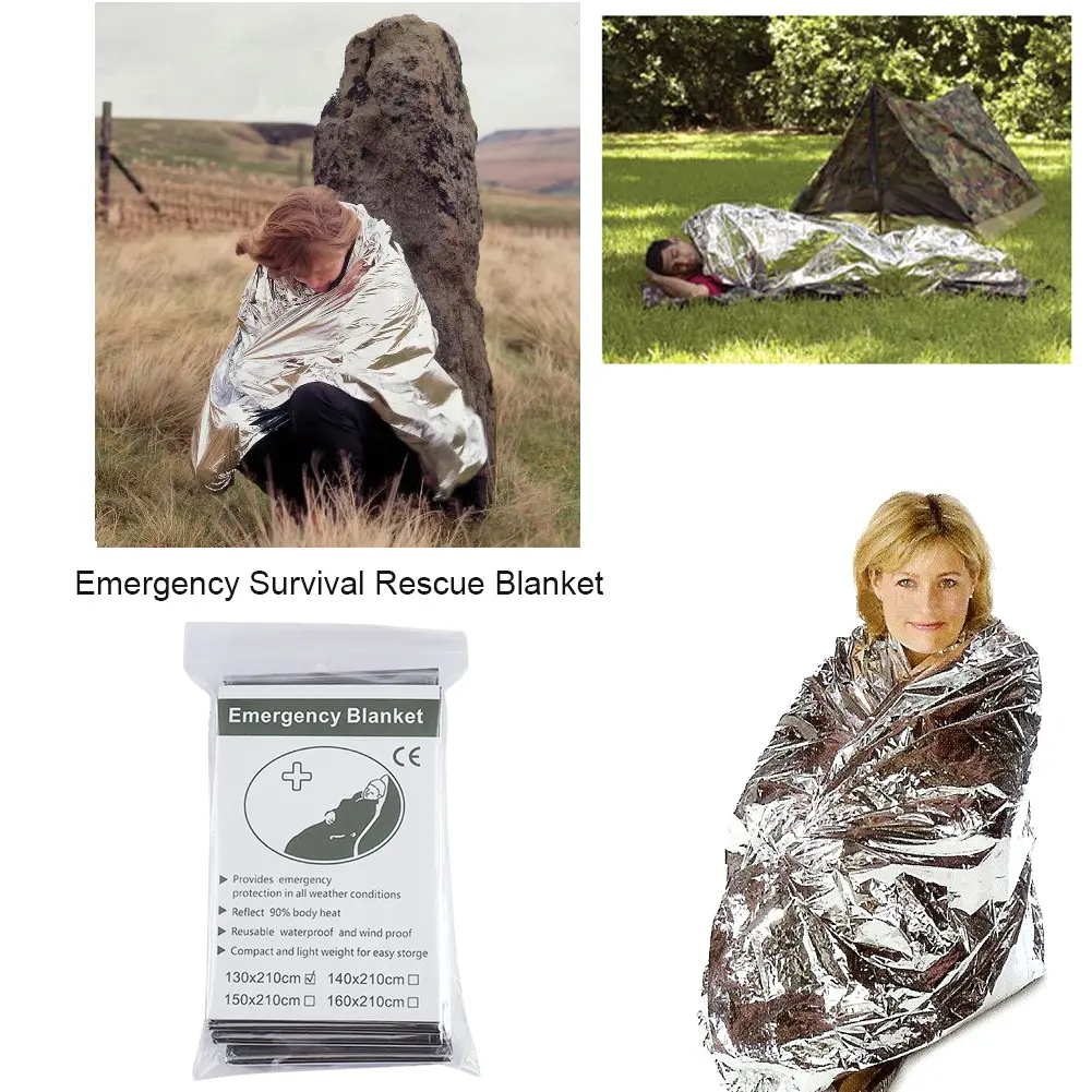1-30PCS Emergency Blanket Foil Mylar Thermal Blanket for Hiking Marathons Survival Blanket Waterproof Foil Thermal for Camping