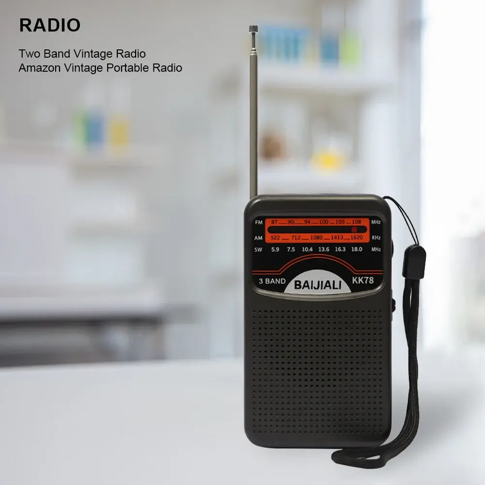 Digital Radio Dual Band Stereo Radio Built-in Speaker Pocket Pointer Radio SW/AM/FM LCD Display for Indoor Outdoor Emergency Use