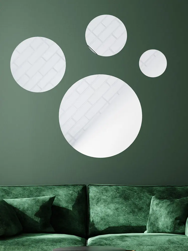 Acrylic Mirror Stickers Self Adhesive Wall Decor Stickers Decorative Small Circle Mirror Decals DIY for Home Art Room Bedroom
