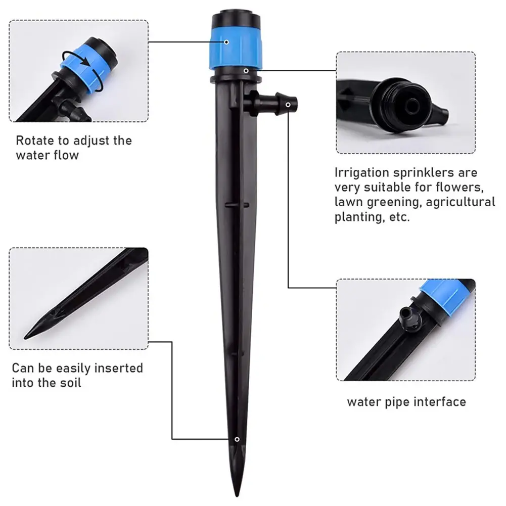 100PCS Irrigation Sprinklers 360° Rotating Nozzle Sprayer Sprinkler for 4/7" Hose Home Garden Agriculture Irrigation Sprayer