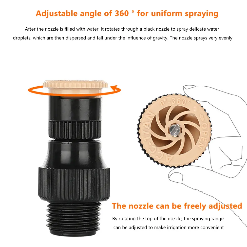 5pcs Auto Irrigation System 360 Degree Rotation Irrigation Watering Sprinkler Corrosion Resistant for Garden Lawn