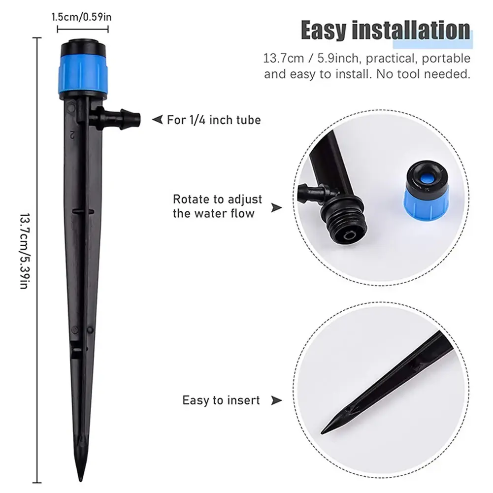 100PCS Irrigation Sprinklers 360° Rotating Nozzle Sprayer Sprinkler for 4/7" Hose Home Garden Agriculture Irrigation Sprayer