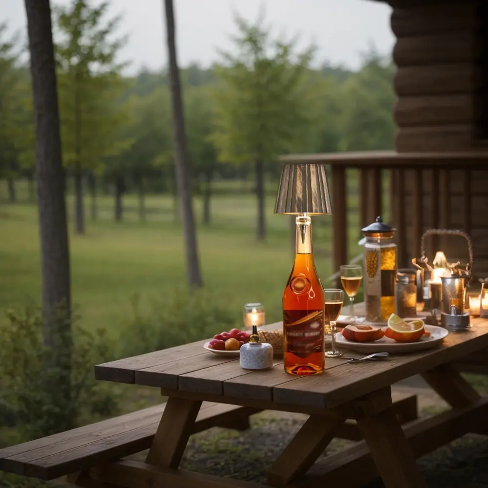 LED Wine Bottle Lamp Wine Bottle 3 Colors Dimmable Rechargeable Bar Cafe Atmosphere Night Light Touch Control Desktop light