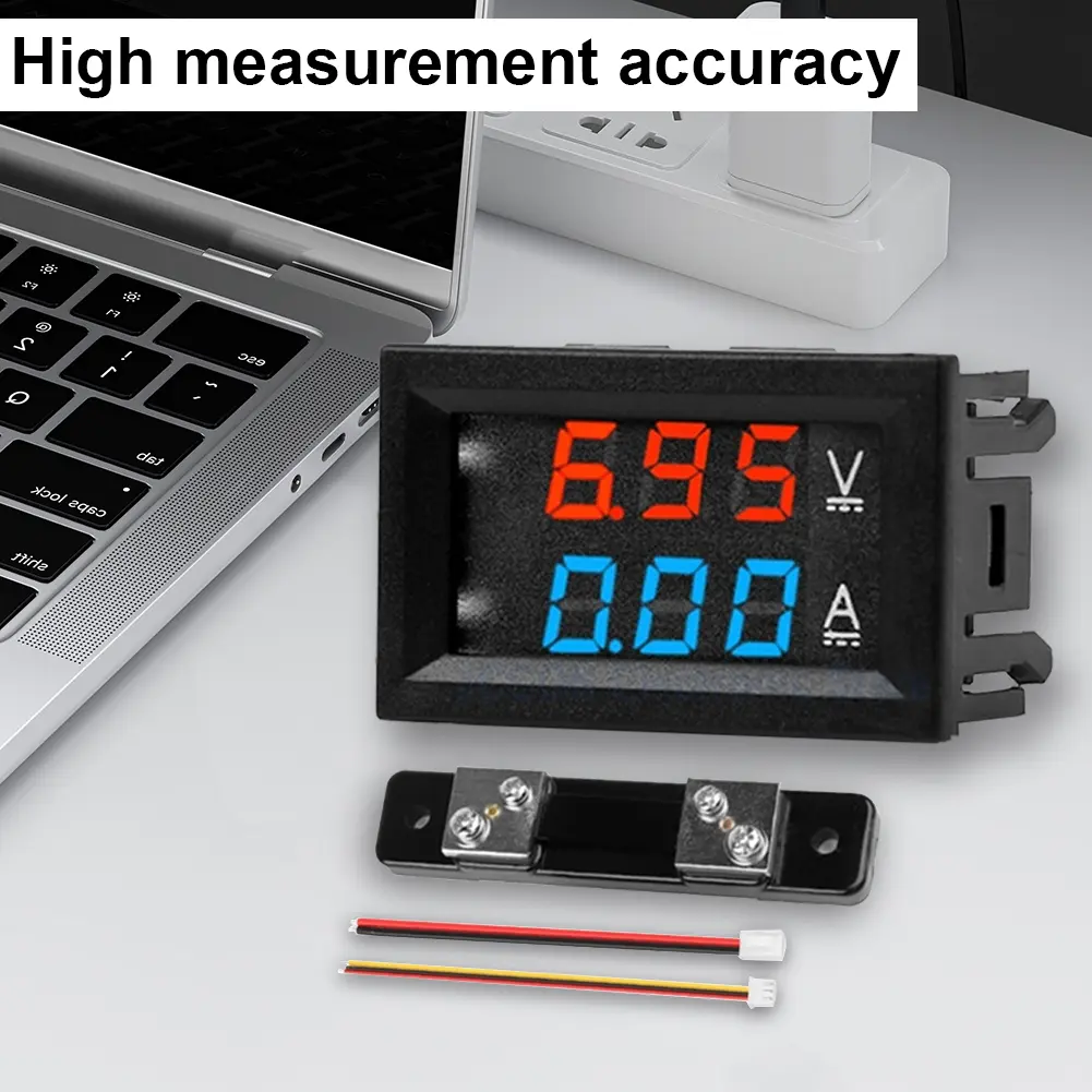 10A 50A 100A Amp Volt Amp Tester Digital Voltage Current Meter DC0-100V  0.56inch LED Display High Precision Measuring Tool