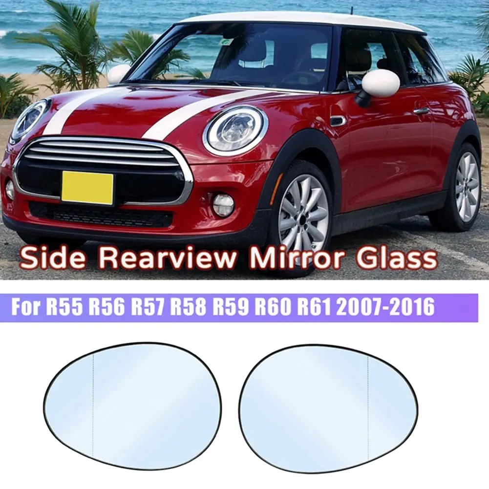 1/2Pcs For MK2 Mini R55 S/JCW/Clubman 2008-2014 Car Left Right Side Wing Mirror Glass Heated Rearview Mirror Auto Exterior Parts