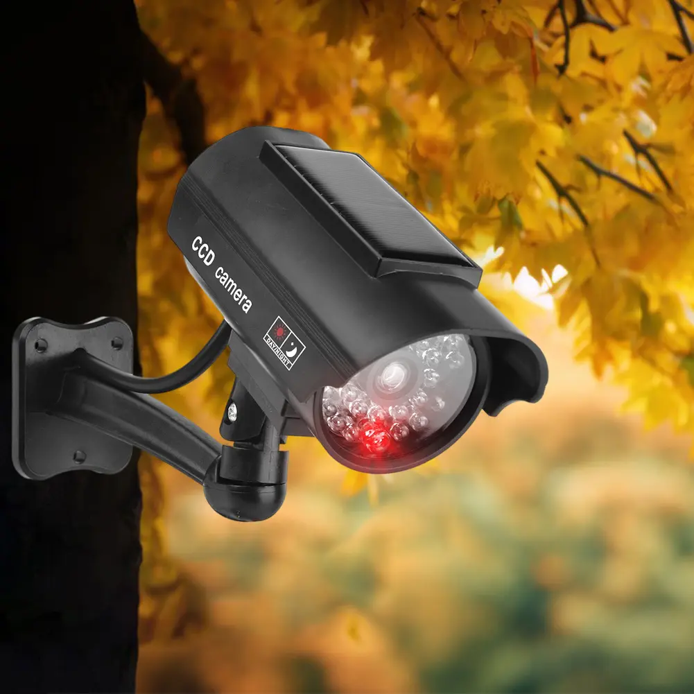 Dummy CCTV Camera Weatherproof Fake Surveillance Camera with Flashing Red LED Light CCTV Security Camera Indoor Or Outdoor Use
