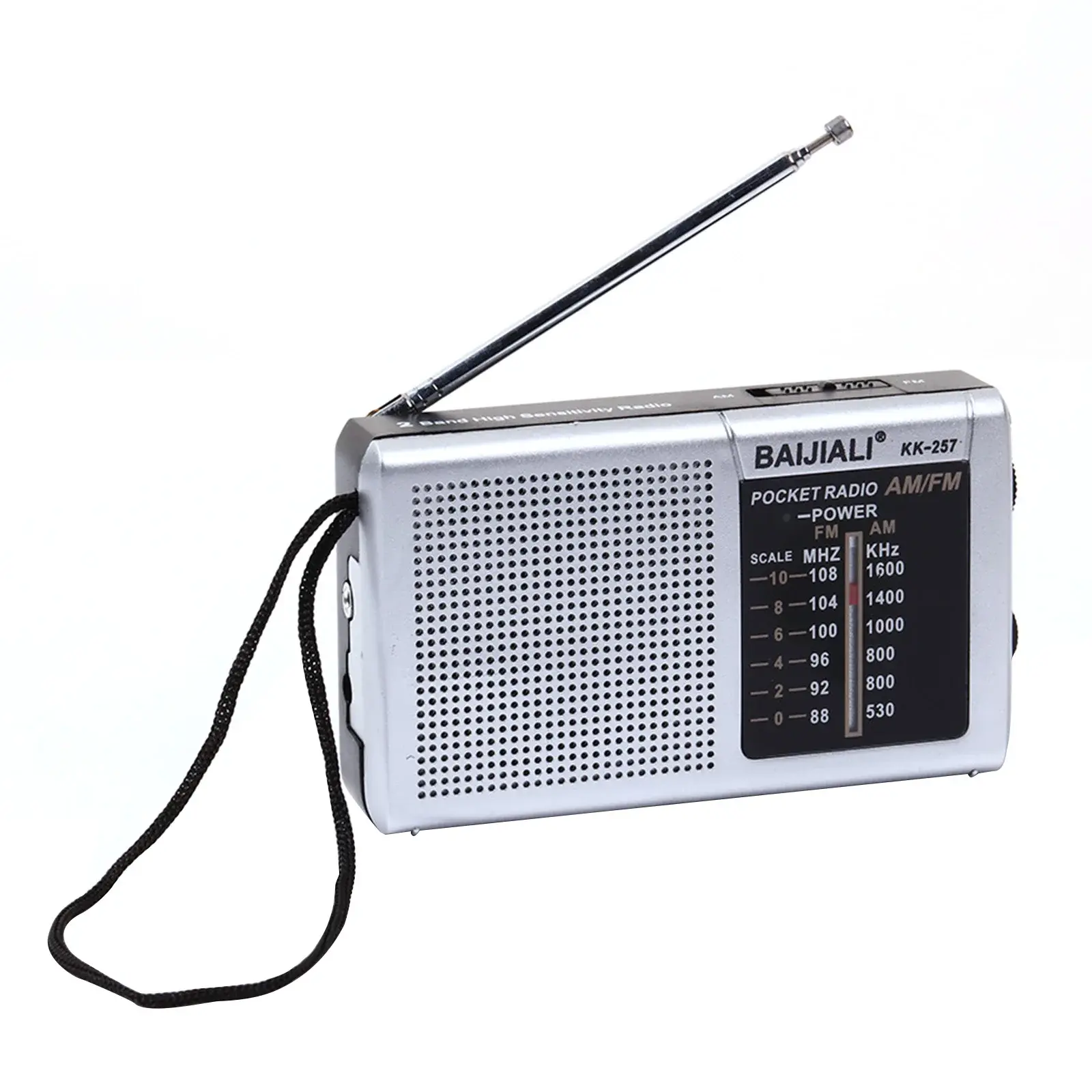 Mini FM Radio Receiver Telescopic Antenna Full-wave Band Multifunctional Radios AA Battery Powered Built-in Speaker for Elderly