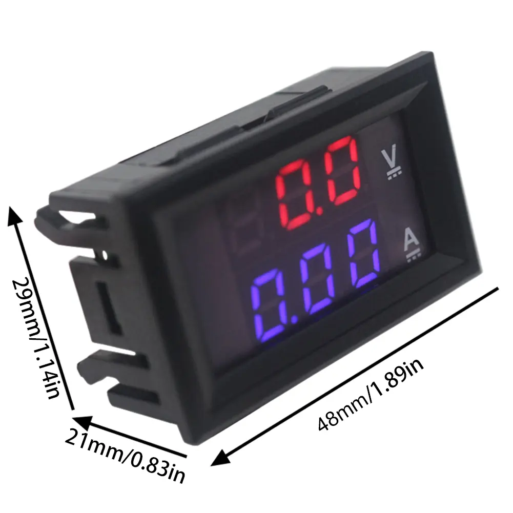 10A 50A 100A Amp Volt Amp Tester Digital Voltage Current Meter DC0-100V  0.56inch LED Display High Precision Measuring Tool